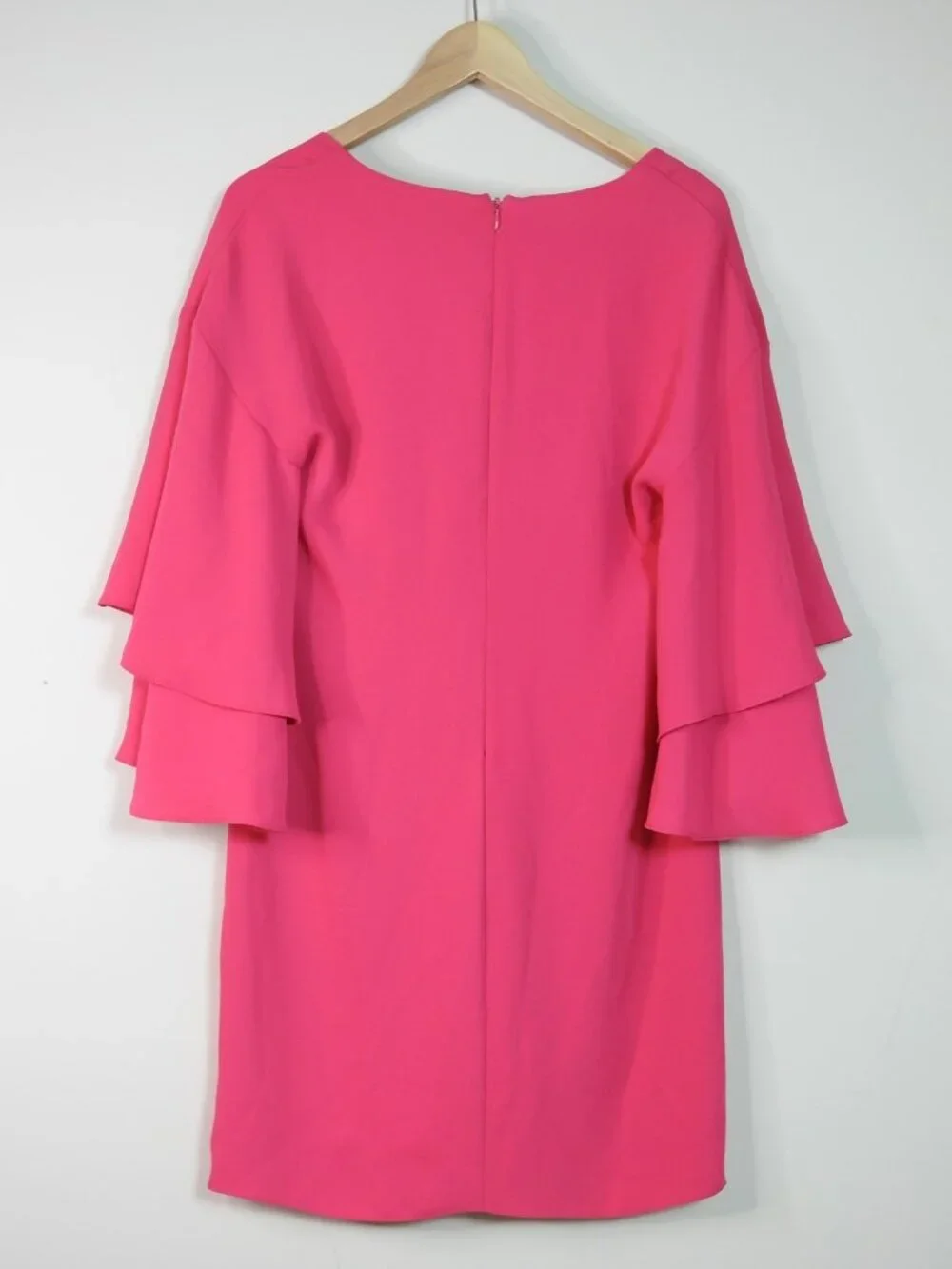 New Laundry By Shelli Segal Pink Dress Size 6 Bell Sleeve V Neck NWT Shift - Picture 3 of 8
